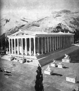 Umelecká rekonštrukcia Aténinho chrámu